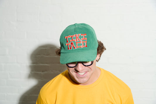 GREEN CORDUROY HAT